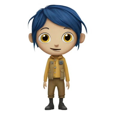 coraline with button eyes sticker