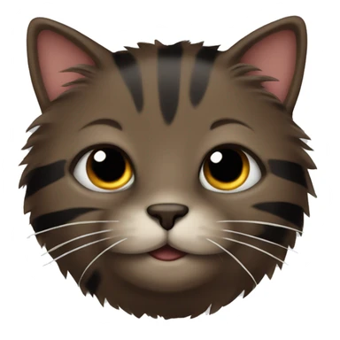 fluffy dark brown cat with black stripes sticker