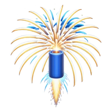 deep blue coloured firework travelling through the sky ready to explode sticker