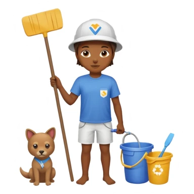 Haz una tortuga bonita, con ropa como si estuviera haciendo voluntariado, que Rea presente la limpieza de playas y el de refugio de animal sticker