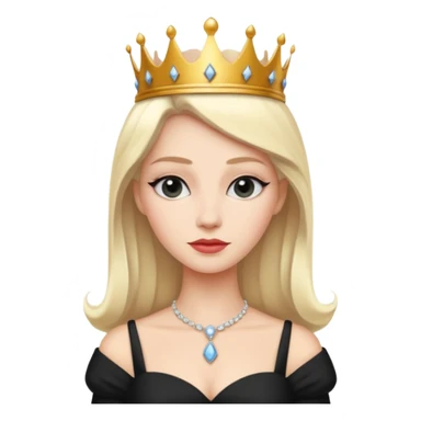 black chess pieces, queen, white sticker