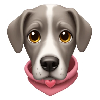 Weirdly dog in a sweatshirt with heart eyes sticker