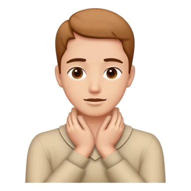 A person with hands around neck sticker