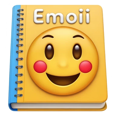 A textbook with the word 'emoji' written on the cover sticker