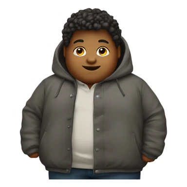 Fat kid little coat sticker