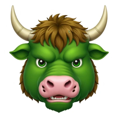green bull face sticker