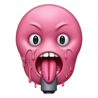 Microphone head with a human tongue crammed inside it. sticker