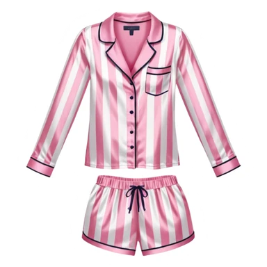 Striped pink and white silk Victoria’s Secret pajama set sticker