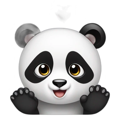 panda with heart in her hands sticker
