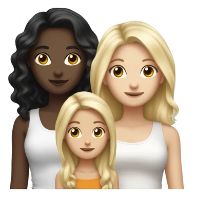 friendgroup of 4 white girls, one blonde and three black hair sticker