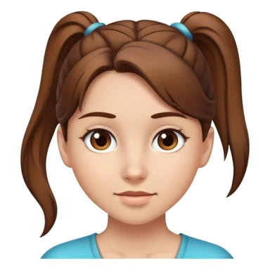 girl with brown hair and ponytail sticker