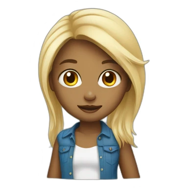 Blondie girl with a black boy sticker
