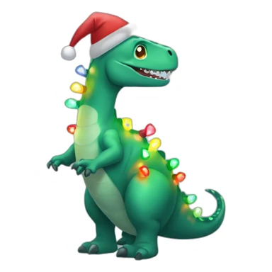 Brachiosaur wearing christmas lights sticker