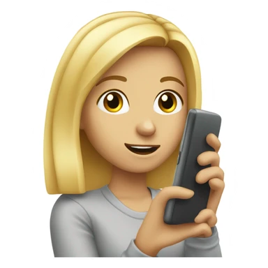 blonde girl recording a voice message sticker
