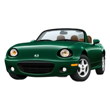 British racing green 1991 Mazda Miata with pop up headlights and a brown interior  sticker