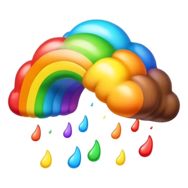 Flying rainbow poop sticker