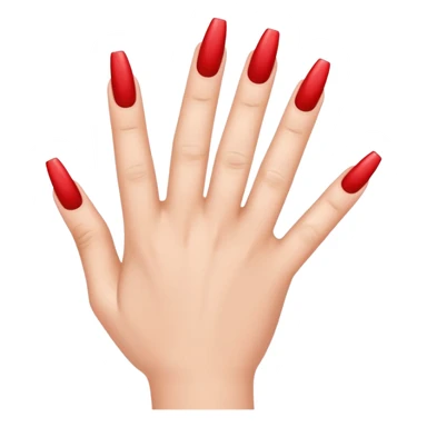 An emoji that has false nails sticker