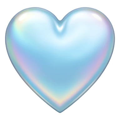 Pale blue mother-of-pearl heart sticker