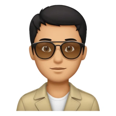 Black haired male with sunglasses sticker