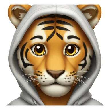 Tiger wearing a hoodie sticker