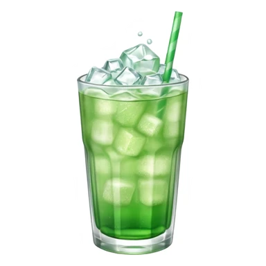 Japanese cream soda green on a glass with ice sticker