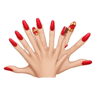 Red nails manicure sticker