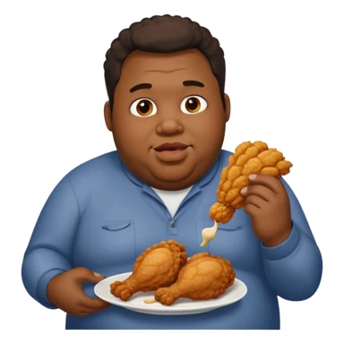 Fat black guy eating chicken  sticker
