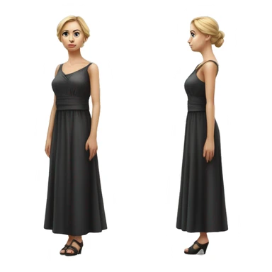 Russian woman full length in dress photorealistic serious sticker