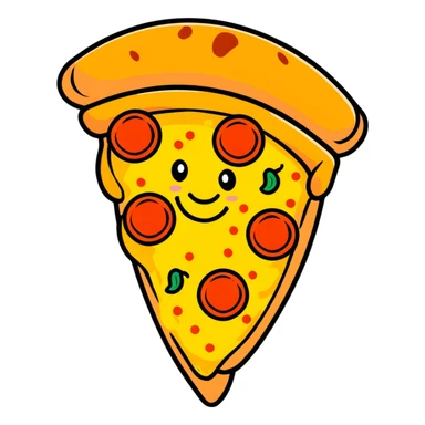 Cute pizza slice sticker