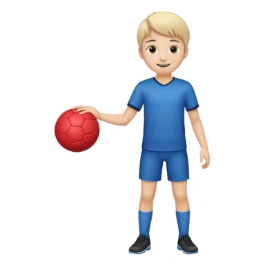 Boy with a ball in his hand full body sticker