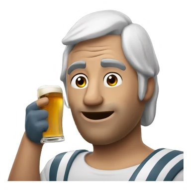 Una ballena tomándose una cerveza sticker