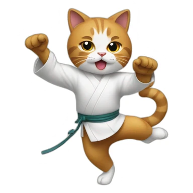 Cat doing kungfu sticker
