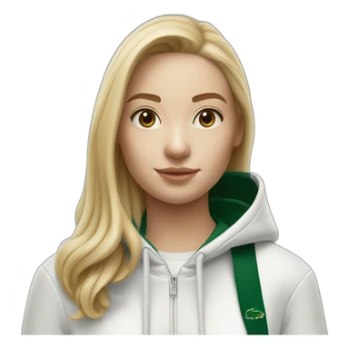 Lacoste bag girl with black lacoste hoodie sticker