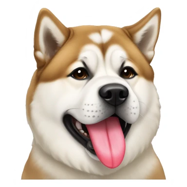 american akita with kiss sticker