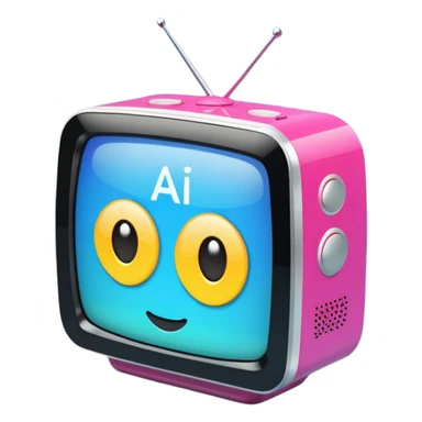 A friendly TV box that reads A.I. sticker