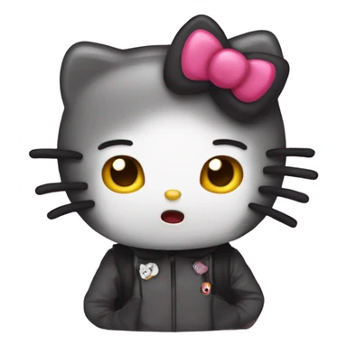 scared hello kitty sticker