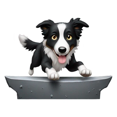 Anvil with border collie jumping over sticker