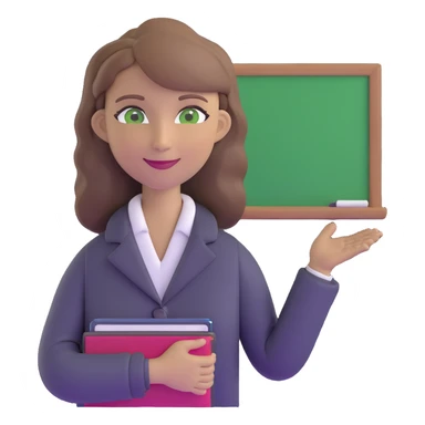 happy teacher with light brown hair and green eyes sticker