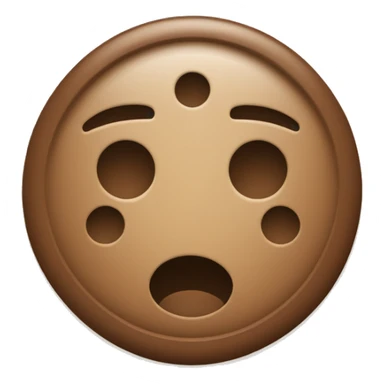 create a single button with 4 holes inside it in brown color sticker