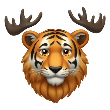 Tiger with moose antlers  sticker