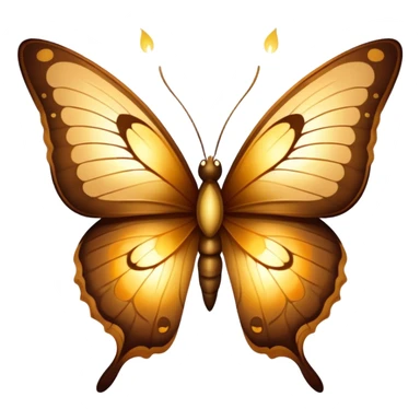 A warm-toned butterfly with golden-brown wings, softly illuminated by candlelight.
 sticker