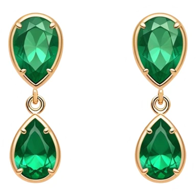 A medium size pair of bold cute earrings in  rich emerald green, sleek modern design sticker