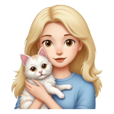 Girl holding a cat and a dog sticker