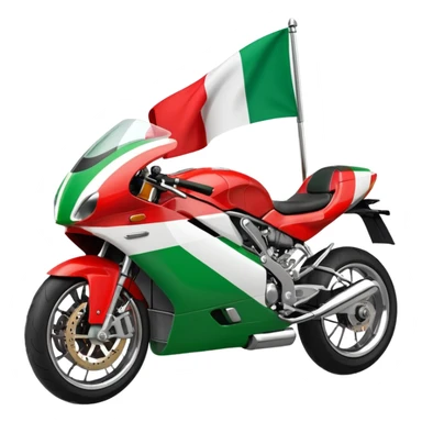 motorbike with italian flag sticker