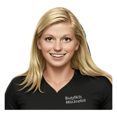 smiling girl with blonde hair sticker