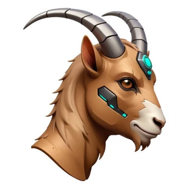Cyberpunk Goat(Ram) man 2/3 view sticker