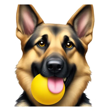 German Shepard yellow ball in mouth  sticker