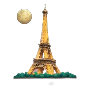 eiffel tower and paris at night sticker