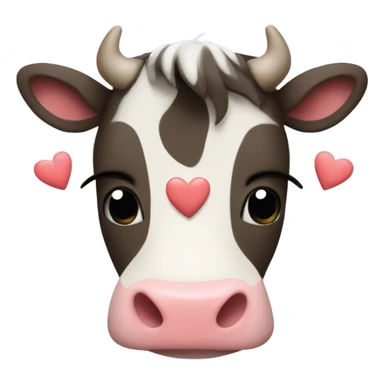una vaca con corazones  sticker