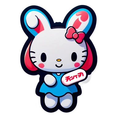 My Melody, Hello Kitty, and Cinnamoroll sticker